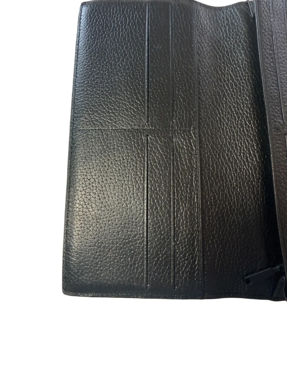 Dunhill Black Leather Long Bifold Wallet Organizer